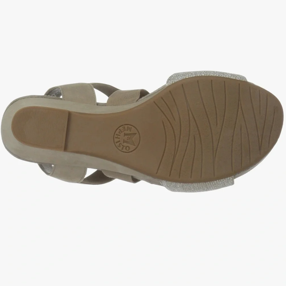 Mephisto Barbara Wedge Sandal in Argentina ( taupe and silver) SZ 40 US 10